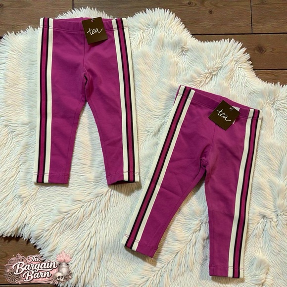 Tea Collection Other - Tea Collection Baby Girl Leggings Set 6–9 Months Purple Stripe NWT (2 Pairs)